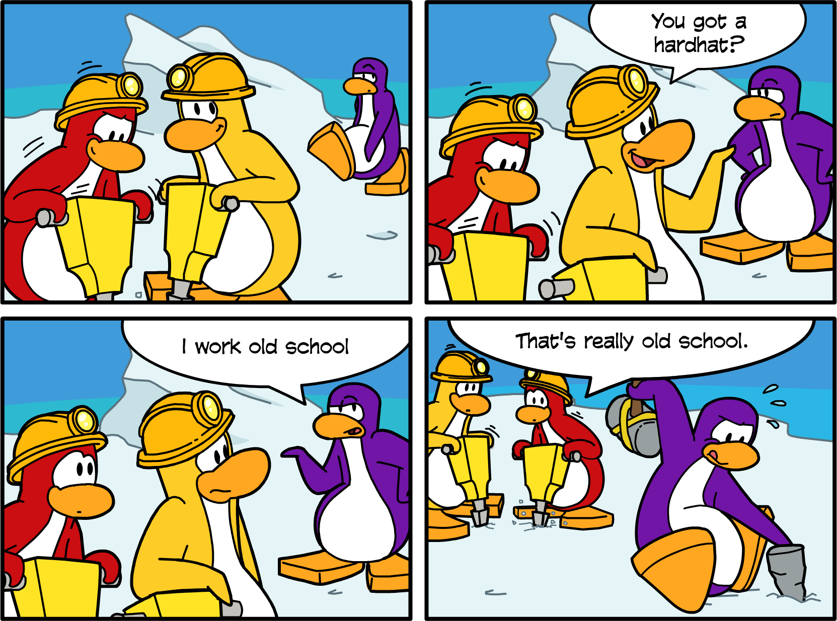 Here you can see many comics of the original Club Penguin. 
